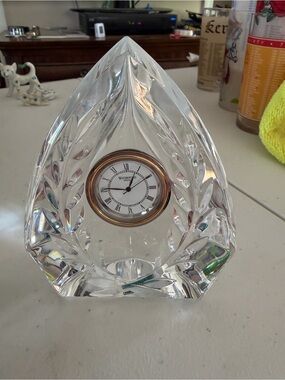 Waterford Crystal - Clear and Gold Accent Crystal Mantel Clock
